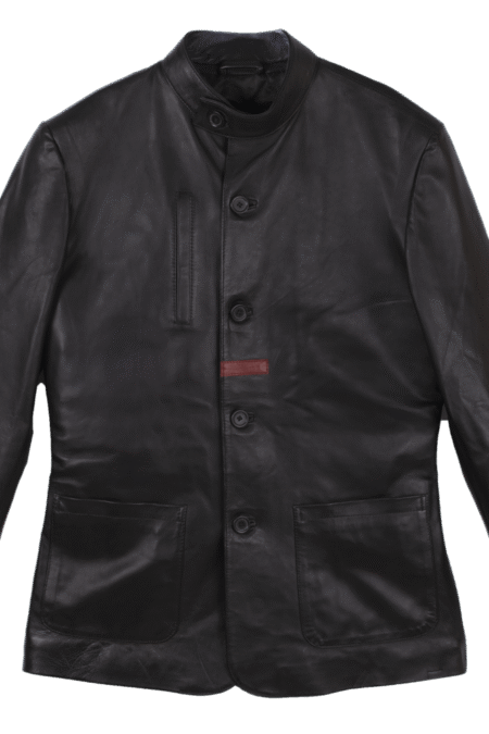 Douglas Black Blazer Leather Jacket For Men