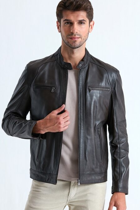 Austin Leather Jacket for Men – Black