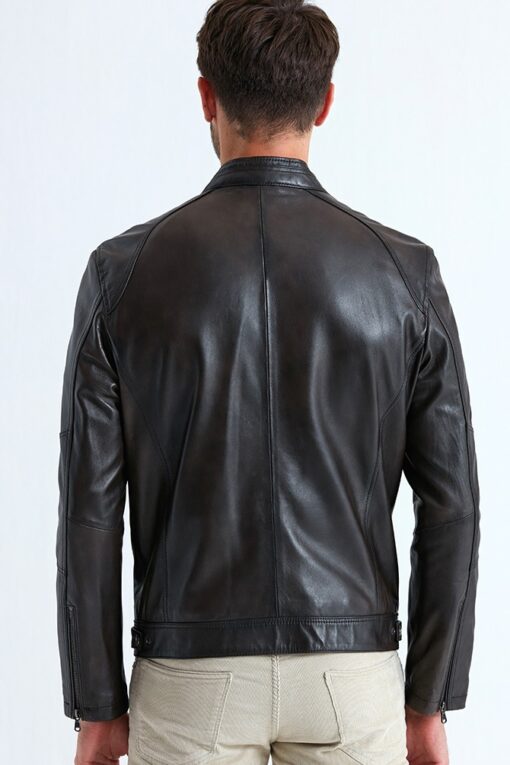 Austin Leather Jacket for Men – Black - Image 3