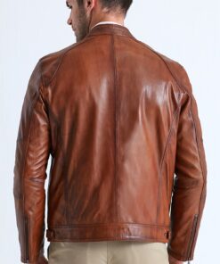 Alternative view of Austin Leather Jacket for Men – Brown