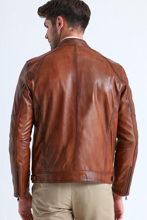 Austin Leather Jacket for Men – Brown - Image 2