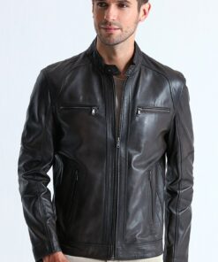 Alternative view of Austin Leather Jacket for Men – Black