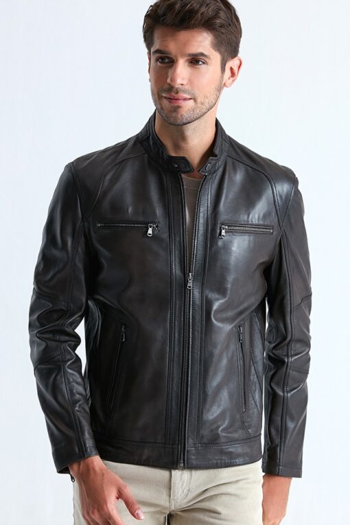 Austin Leather Jacket for Men – Black - Image 2