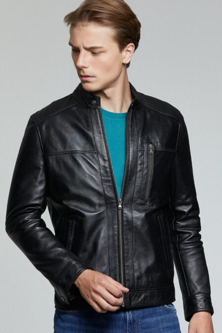 Arizona Luxe Leather Jacket for Men – Black