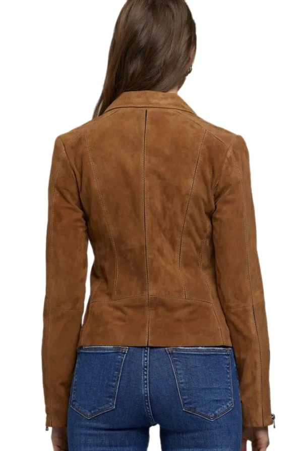 Barbara-Palvin-Womens-100-Real-Camel-Brown-Leather-Suede-Jacket-2
