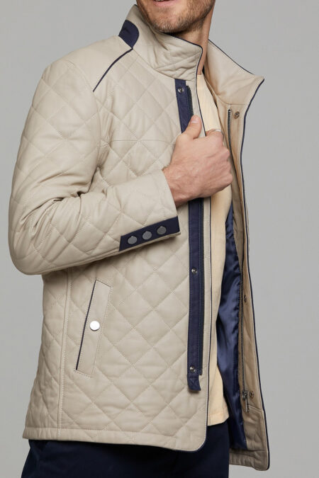 Beige Cambridge Men’s Leather Jacket