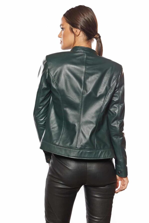 Bella-Womens-100-Real-Green-Leather-Jacket-3