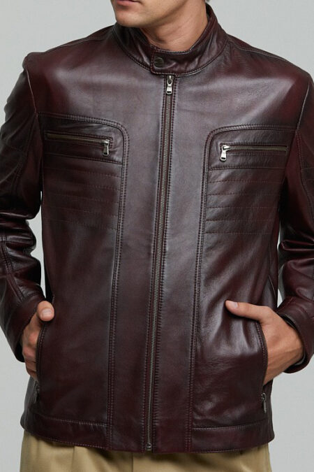 Bordeaux George Men’s Leather Jacket