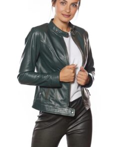Alternative view of Betty Green Leather Jacket For Women