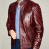 Claret Red Maxim Men’s Leather Jacket