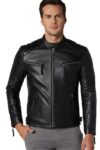 Christopher Black Leather Jacket For Men