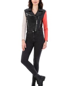 Alternative view of Ann Women’s 100% Real Black Leather Biker Stylish Jacket