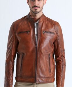 Austin Leather Jacket for Men – Brown